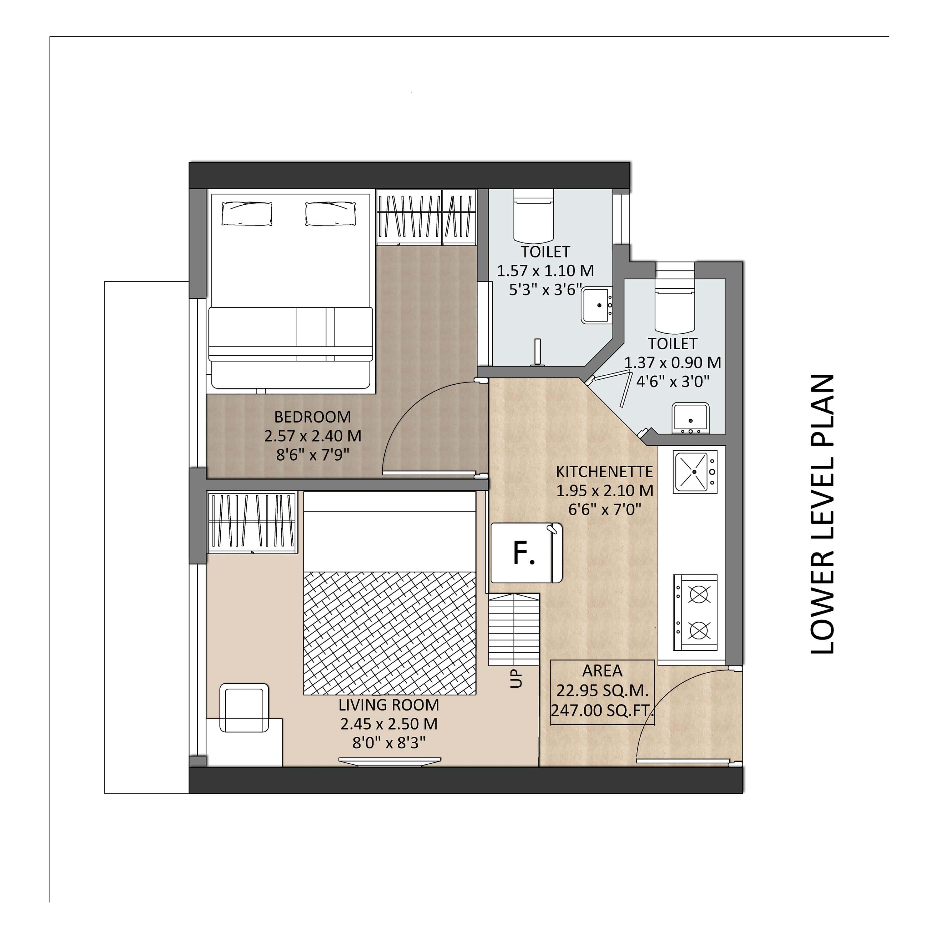 Aarambh Malad 1 Bhk Flat 2D Layout 